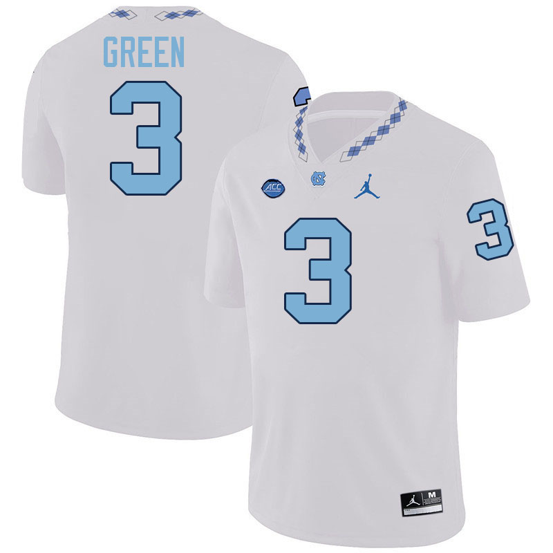 #3 Antoine Green North Carolina Tar Heels Jerseys,Apparels,Uniforms Stitched-White